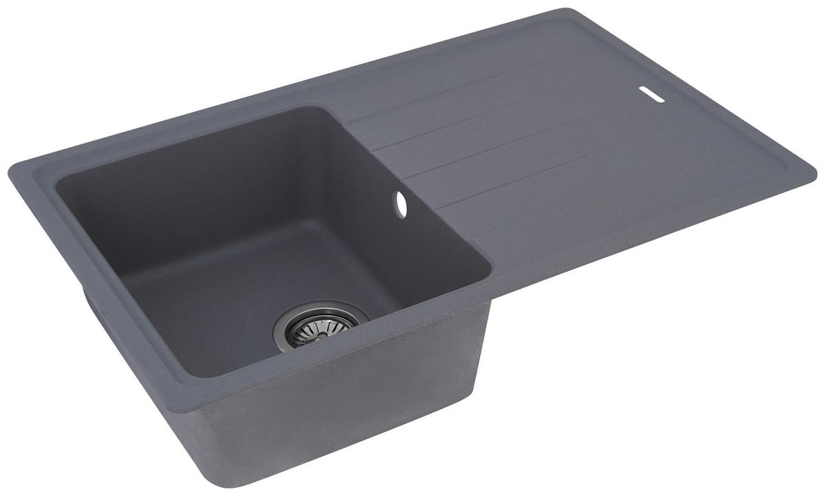 Granitspüle Columbia ca. 78x18,5x50 cm Grau - Grau, Trend, Stein (78/18,5/50cm) - Respekta