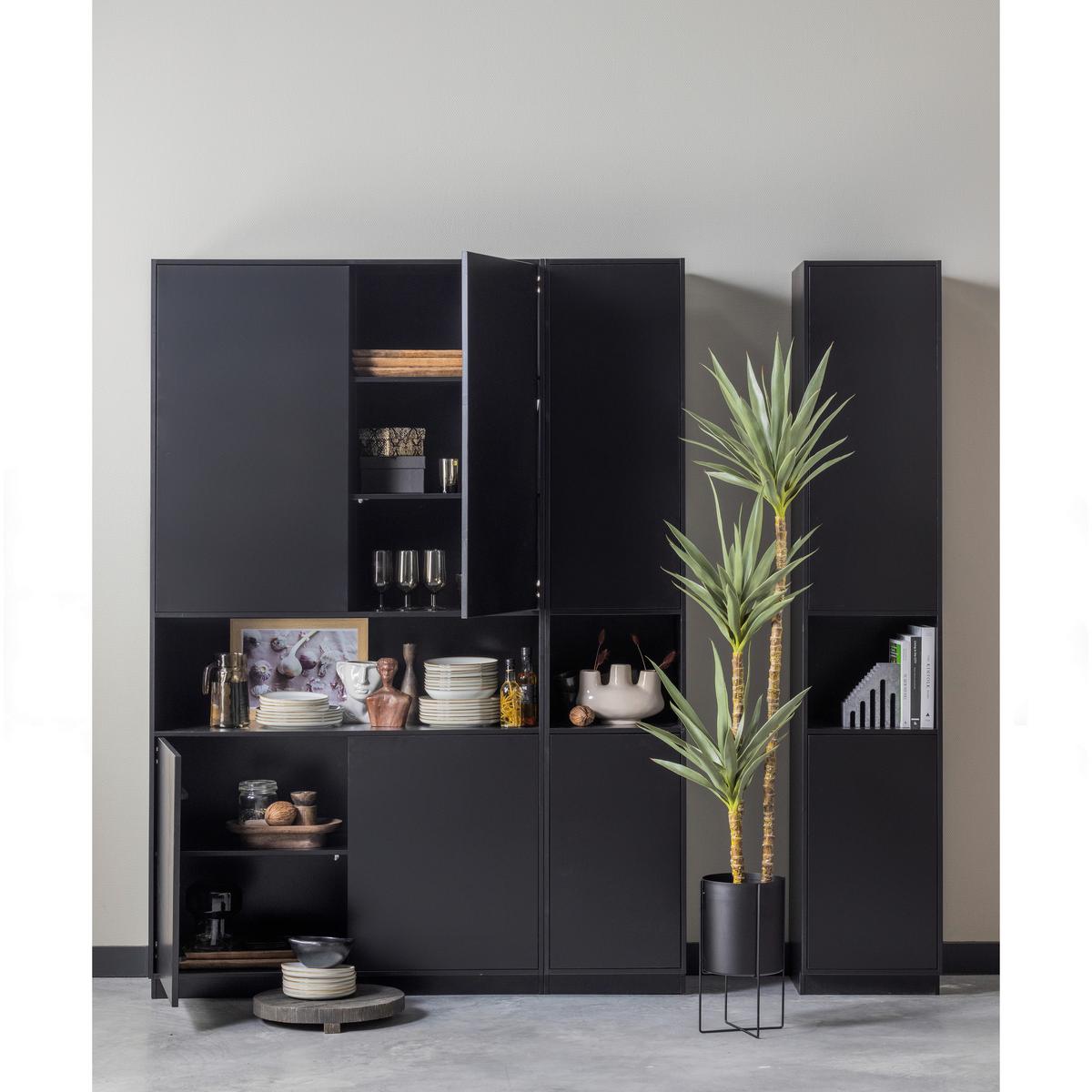 Buffet Finca Schwarz - Schwarz, Design, Holz (110/210/40cm) - Livetastic