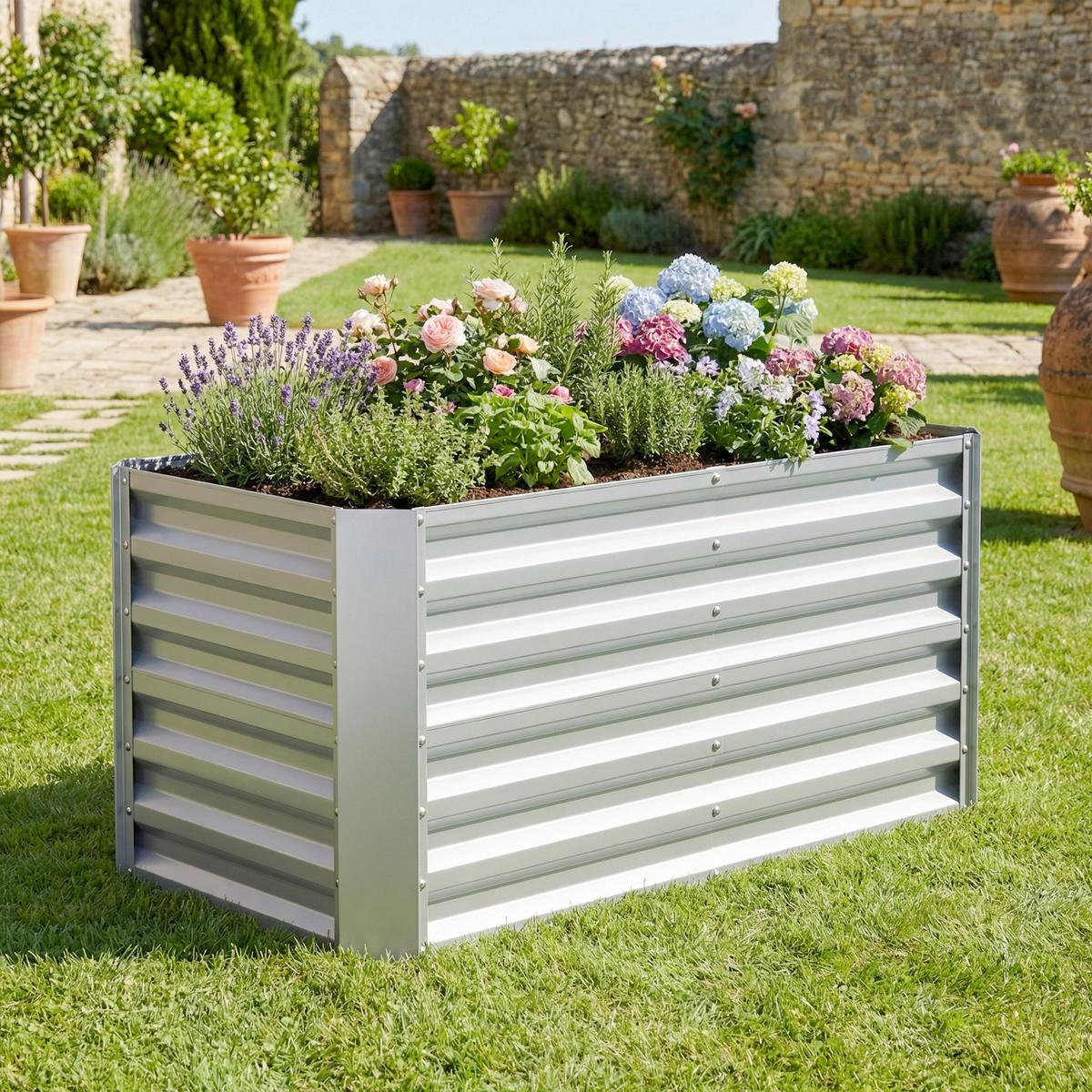 Hochbeet Vcm Beet "galdo L" - Silberfarben, Modern, Metall (120/57/60cm)