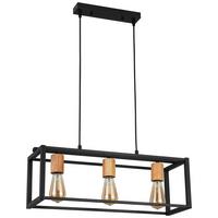 LAMPA WISZĄCA ISGARD - kolor naturalny/czarny, Modern, metal/drewno (60/20/120cm) - Bessagi Home