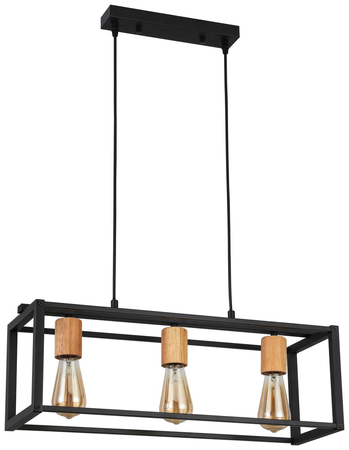 LAMPA WISZĄCA ISGARD - kolor naturalny/czarny, Modern, metal/drewno (60/20/120cm) - Bessagi Home