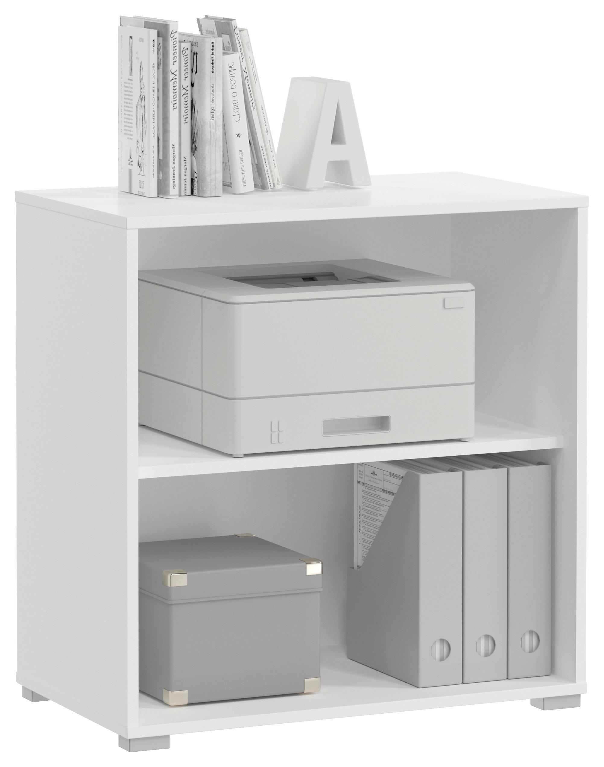 Regal Mover - bijela/srebrne boje, Modern, drvni materijal (68/72/40cm) - Modern Living