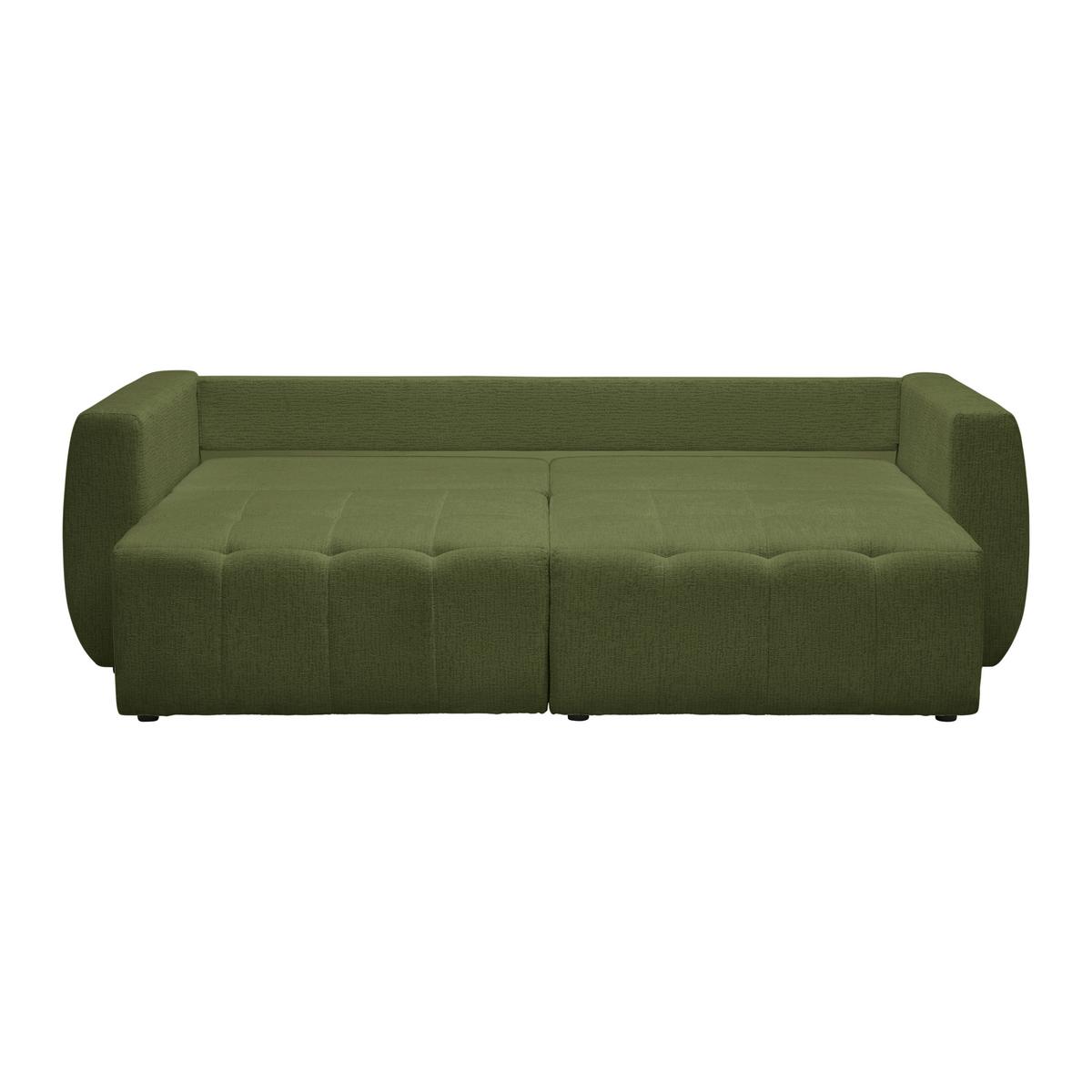 Schlafsofa Bologna Olivgrün - Schwarz/Olivgrün, Kunststoff/Textil (245/74-90/104cm) - Mömax