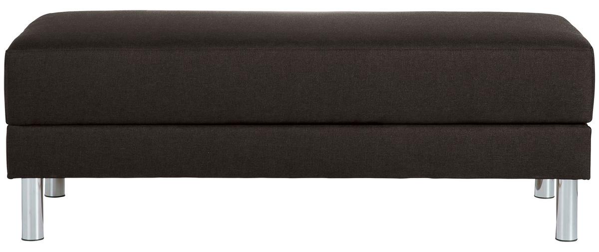 ECKSCHLAFSOFA JUST FASHION - Chromfarben/Dunkelbraun, KONVENTIONELL, Textil/Metall (152/230cm) - Max Winzer
