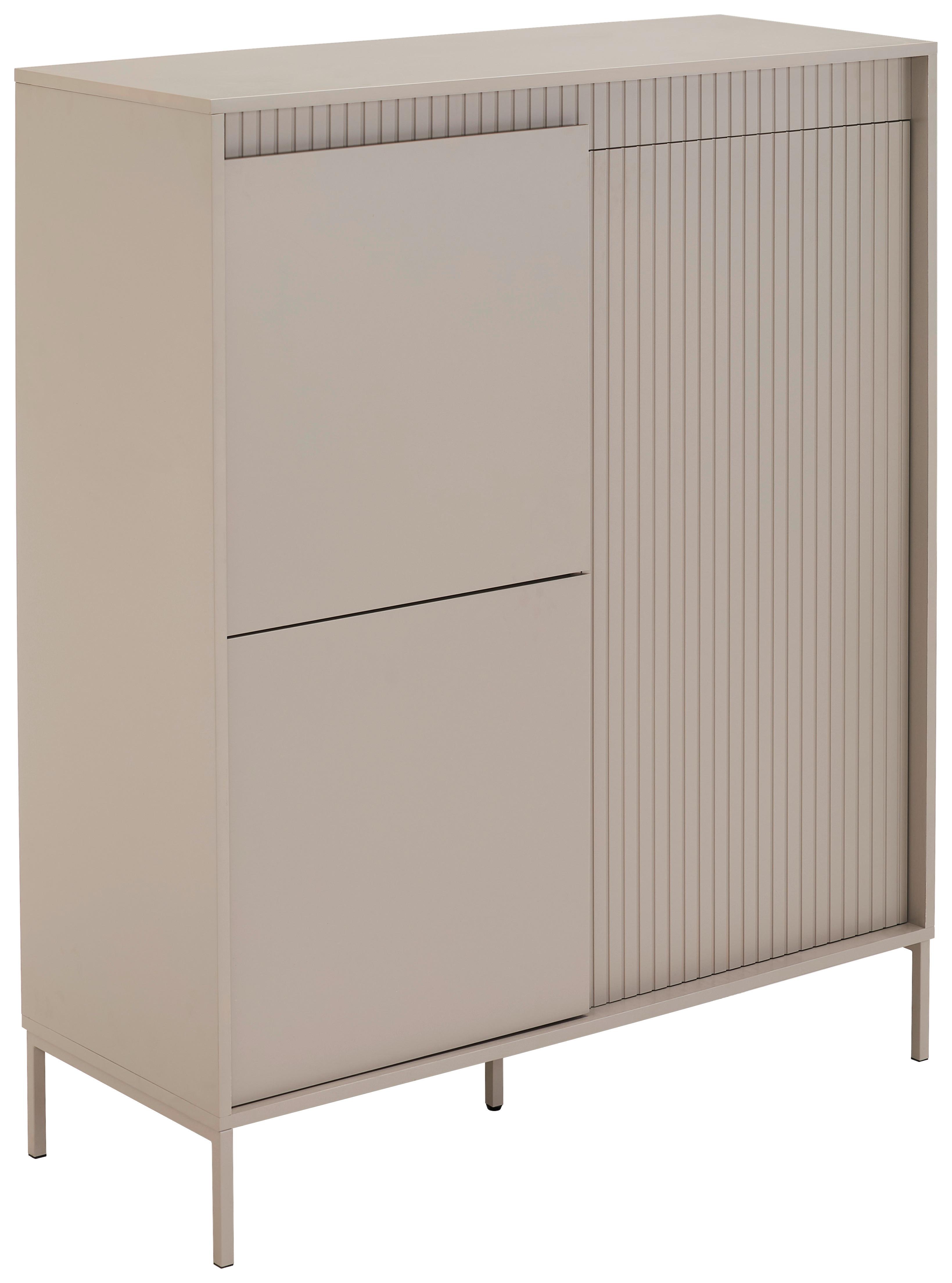 KOMODA WYSOKA SELINA - kaszmir, Trend, materiał drewnopochodny/metal (102,8/123,2/40cm) - Xora