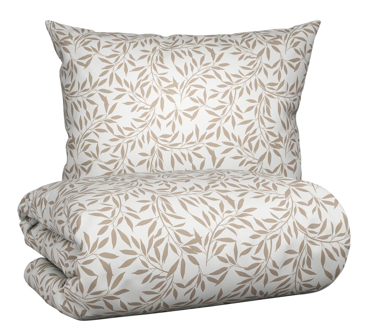 BETTWÄSCHESET TIFFANY - Taupe/Weiss, Konventionell, Textil (160/210cm) - Modern Living