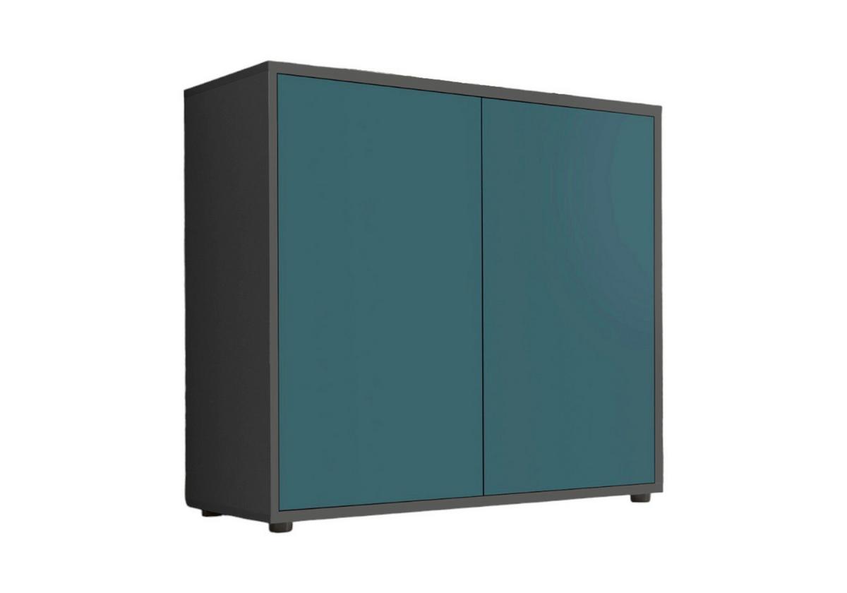 Kommode Mailand Typ 4 Anthrazit/Petrol - Anthrazit/Petrol, MODERN, Holzwerkstoff/Kunststoff (79/73/33cm) - MID.YOU