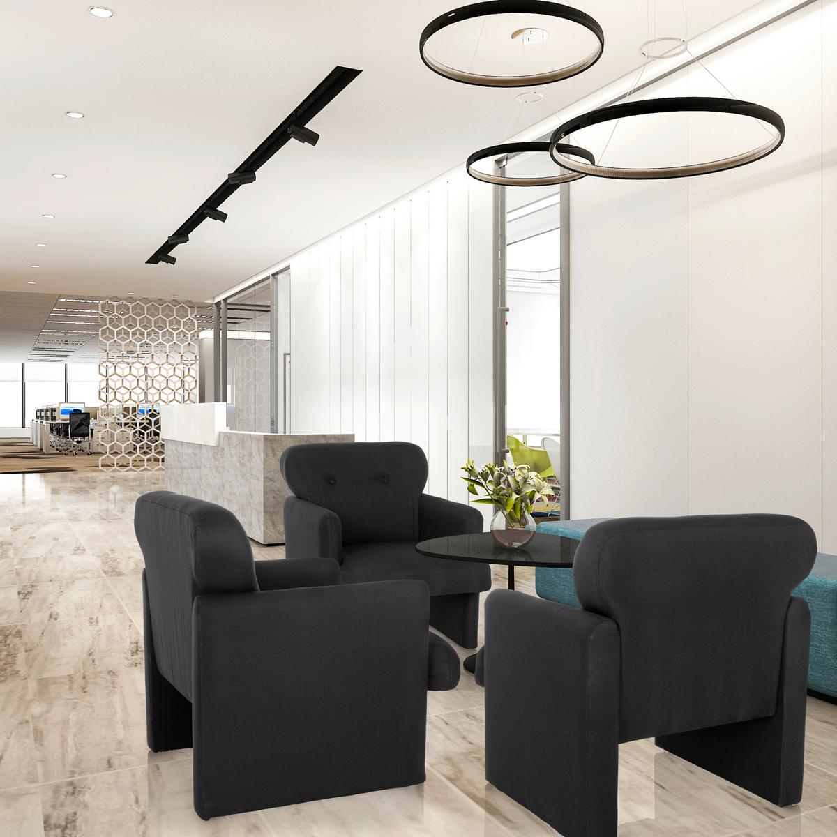 Naslanjač Caripito, Črna - črna, Moderno, tekstil (66/77/74cm) - MID.YOU