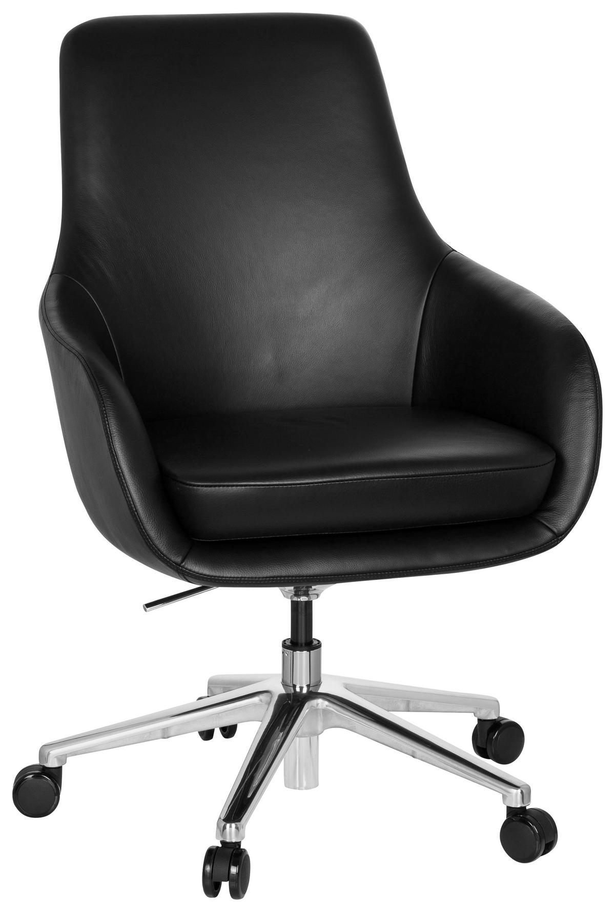 Pisarniški Stol Bareno, Črna - črna/barve aluminija, Moderno, kovina/umetna masa (65/104/54cm) - MID.YOU