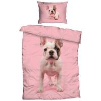 Posteljnina French Bulldog, Roza - roza, Design, tekstil (140/200cm)