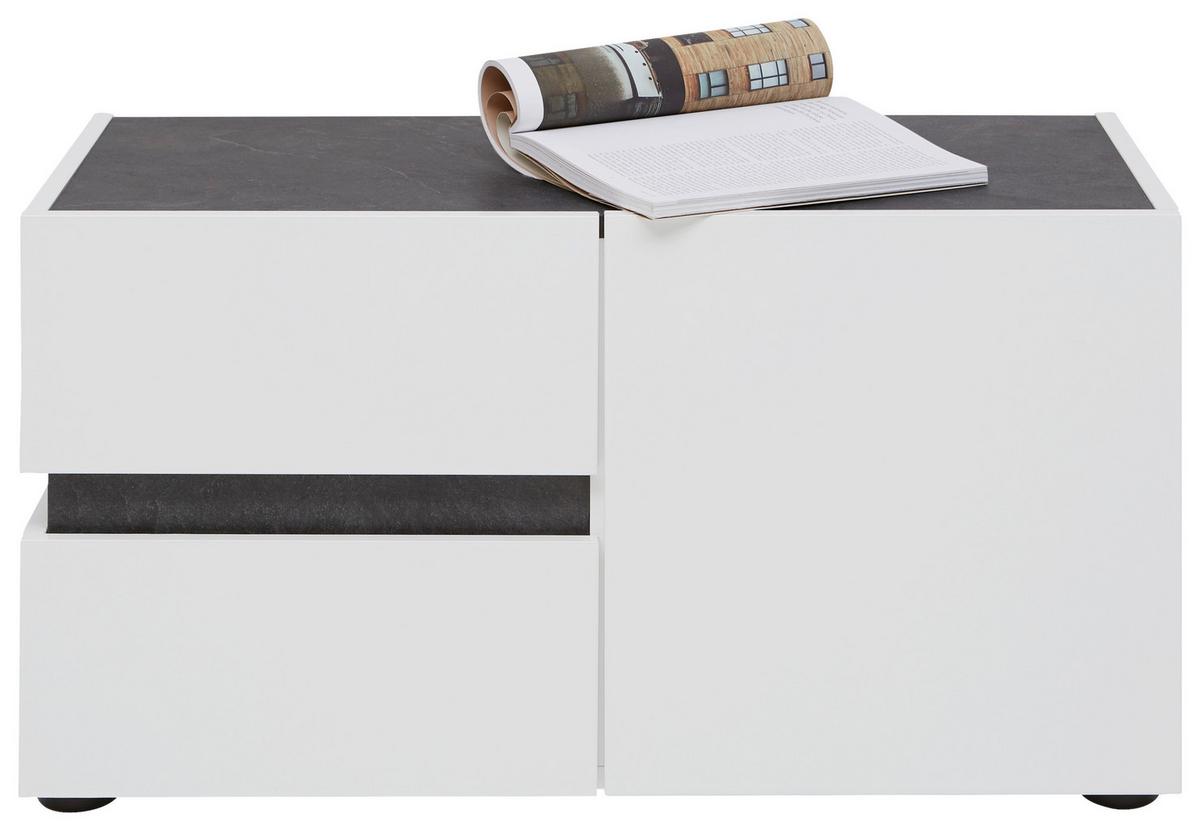 SIEDZISKO DO PRZEDPOKOJU YES - antracytowy/biały, Design, materiał drewnopochodny/tworzywo sztuczne (80/42/38cm) - Voleo