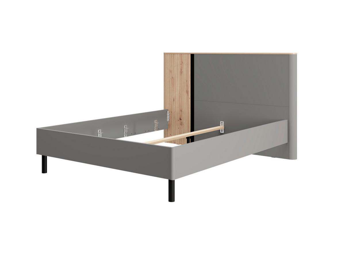 Ágykeret Fejvéggel Sinop - grafitszürke/fekete, Modern, faalapú anyag (160/200cm)