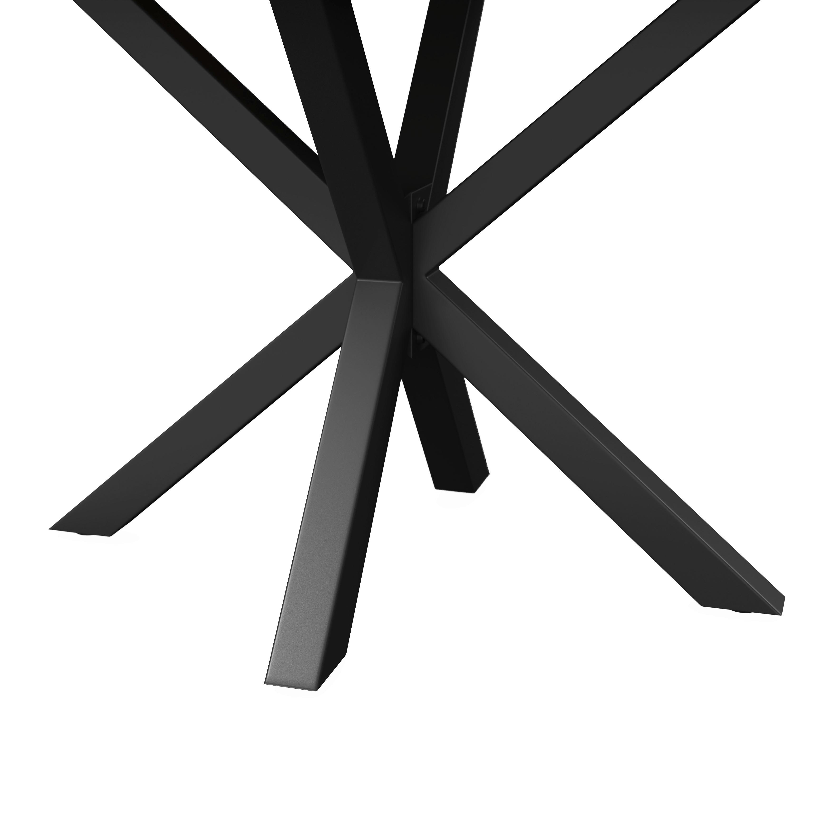 MATBORD LESLEY - svart/ekfärgad, Modern, metall/trä (140/80/76cm) - Bessagi Home