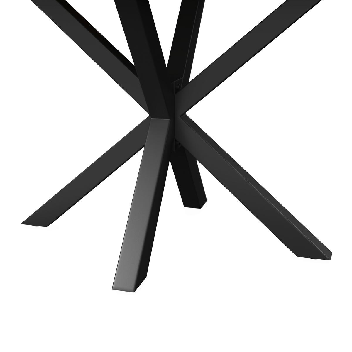 Esstisch Lesley in Holz Eiche massiv ca. 140x80 cm - Eichefarben/Schwarz, MODERN, Holz/Metall (140/80/76cm) - Bessagi Home