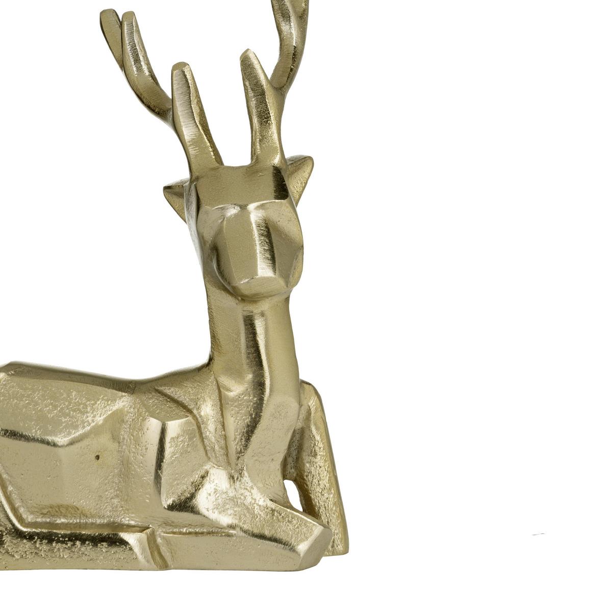 Dekohirsch Baligian Messingfarben - Messingfarben, LIFESTYLE, Metall (18,5/11,5/20cm)