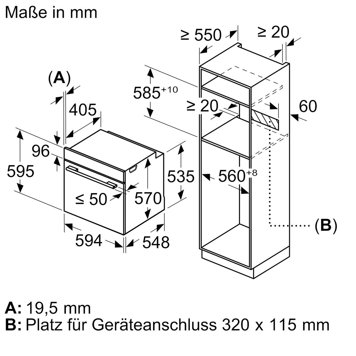 Einbaubackofen HB213ABS3 Schwarz - Schwarz, Metall (59,4/59,5/54,8cm) - Siemens