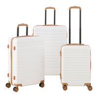 Reisekofferset Florenz Braun/Weiß, 3-teilig - Braun/Weiß, KONVENTIONELL, Kunststoff/Textil - Mömax