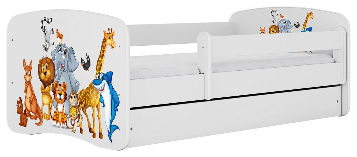 Otroška Postelja Babydreams, Bela, 80x160cm - bela/barve breze, Moderno, tekstil/leseni material (80/160cm) - MID.YOU