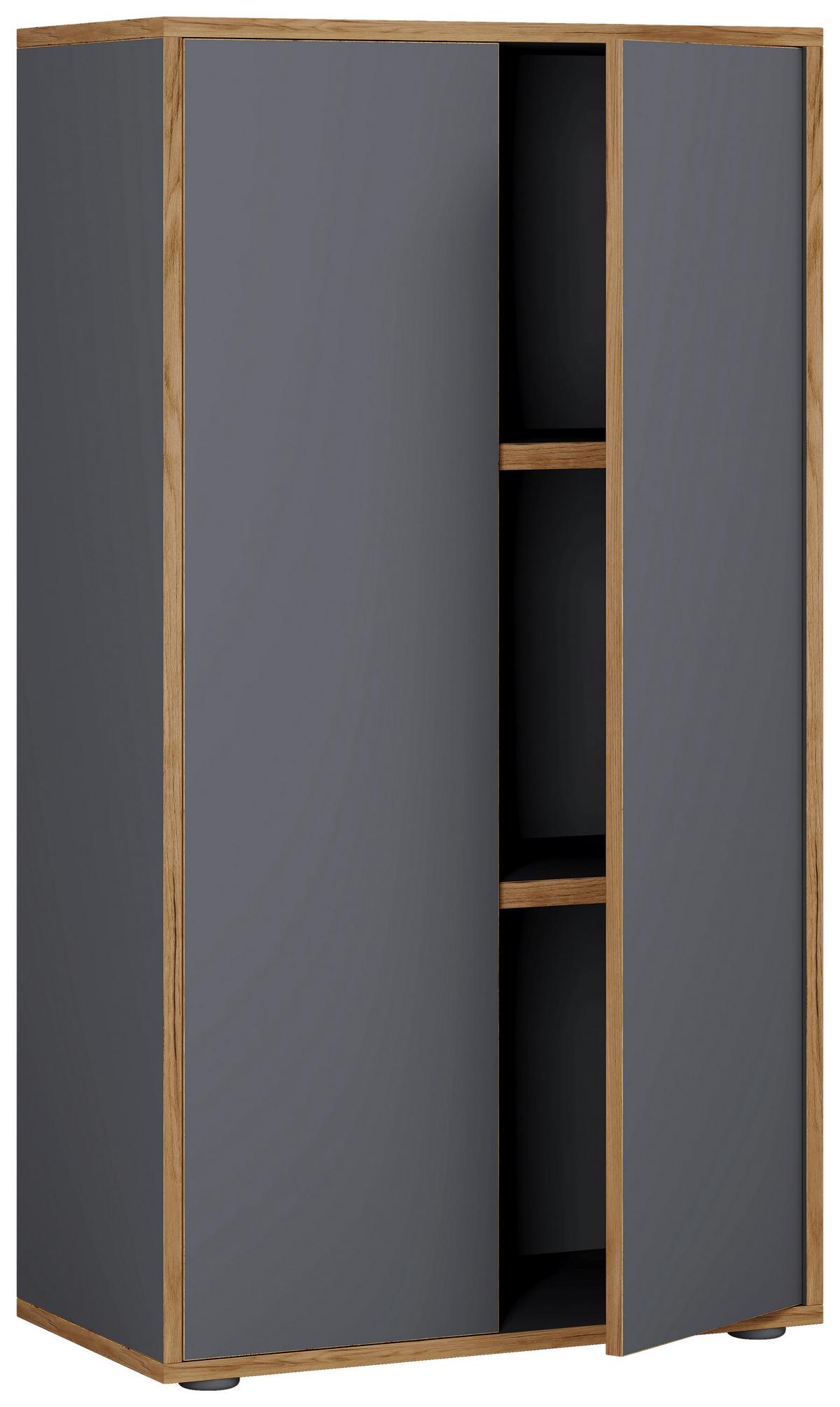 Arhivska Omara Salia B60, Antracit, Barva Hrasta - medeni hrast/antracit, Design, leseni material (60/110/33cm) - MID.YOU