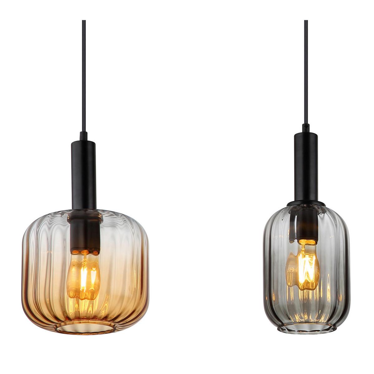HÄNGELEUCHTE 15719-4 VALLETTA - Trend, Glas/Kunststoff (127/30/150cm) - Globo