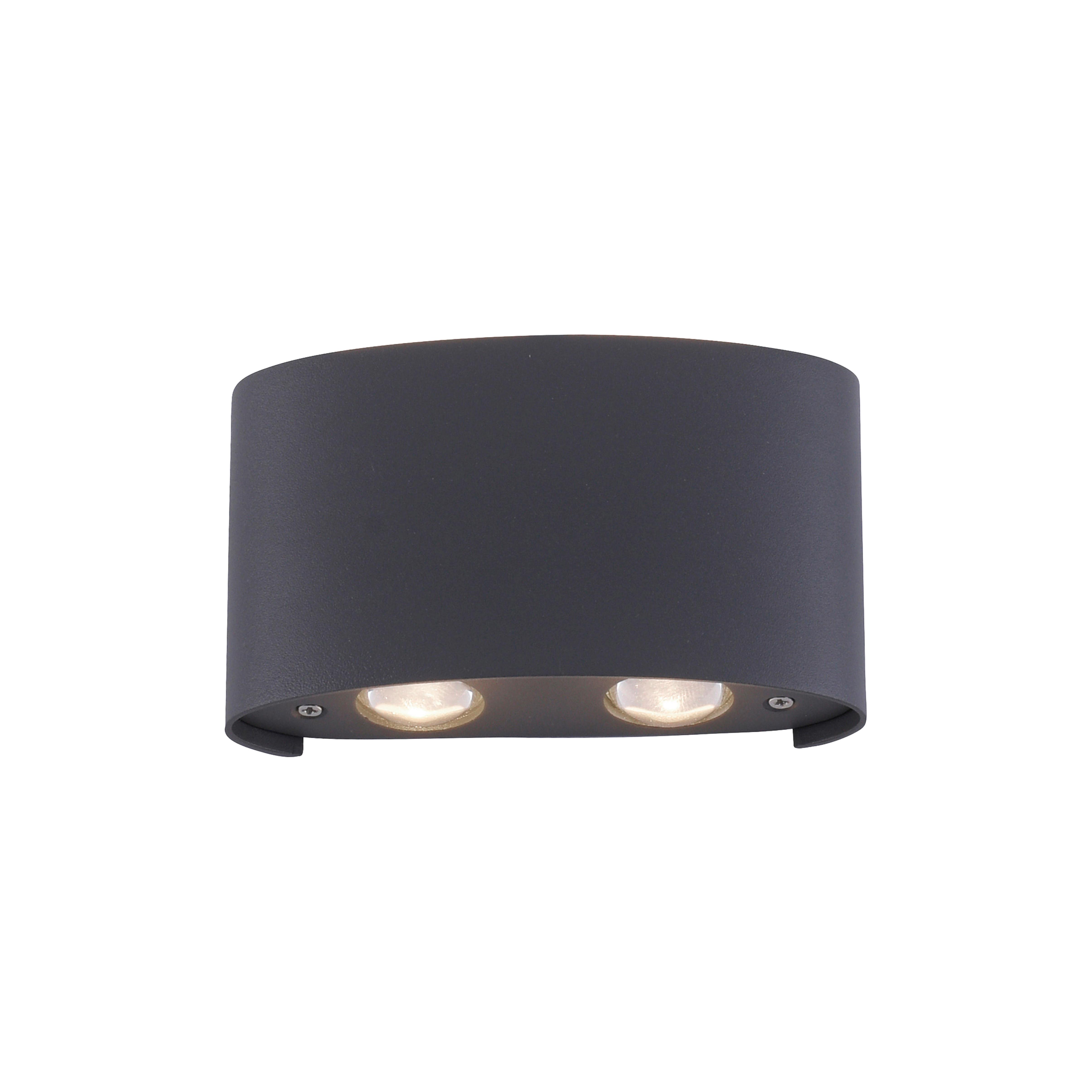 LED-Wandleuchte Carlo in Schwarz max. 4,5 Watt - Schwarz, MODERN, Kunststoff/Metall (13/3,7/8cm)