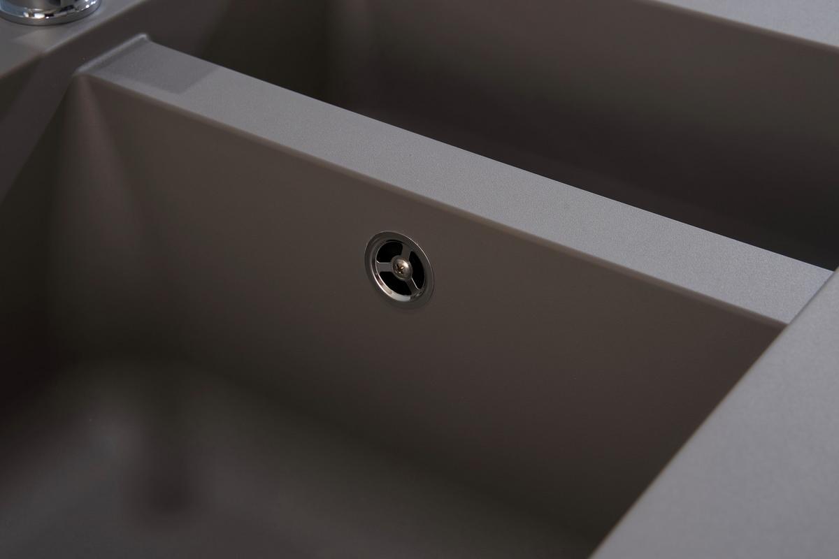 Einbauspüle Denver ca. 100x20x50 cm Grau - Grau, Trend, Glas/Kunststoff (100/20/50cm) - Respekta