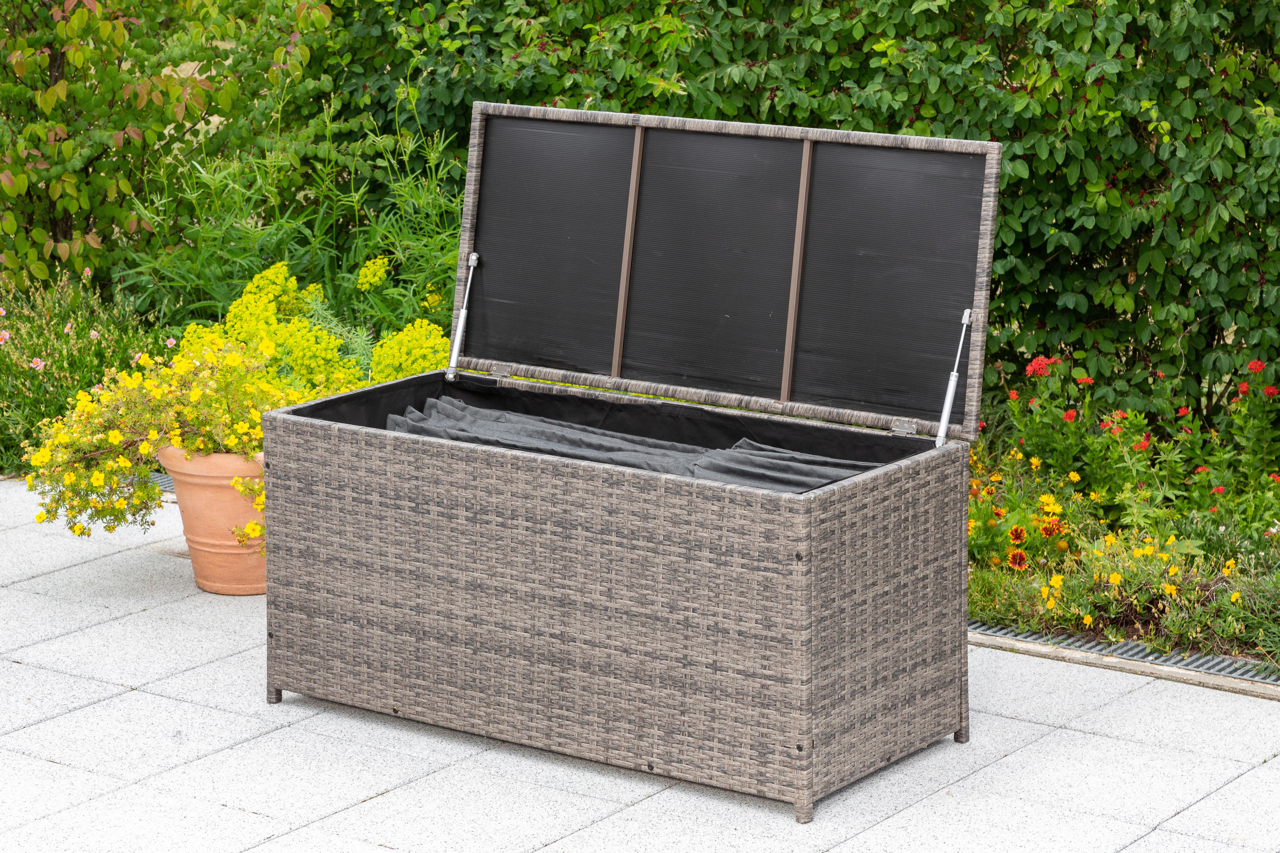 KISSENBOX KISSENBOX - Grau, KONVENTIONELL, Kunststoff/Metall (123/54/60cm) - Gardenson