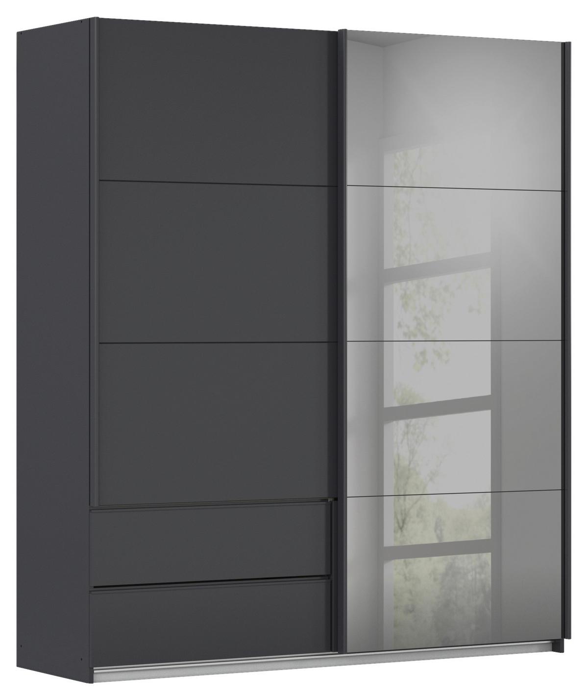 Schwebetürenschrank Elara Grau - Weiß/Grau, KONVENTIONELL, Holzwerkstoff (181/210/62cm) - Premium Living