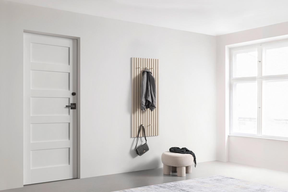 Garderobenpaneel Grace Sandfarben - Sandfarben, MODERN, Holz/Textil (50/125/7,5cm) - Mömax