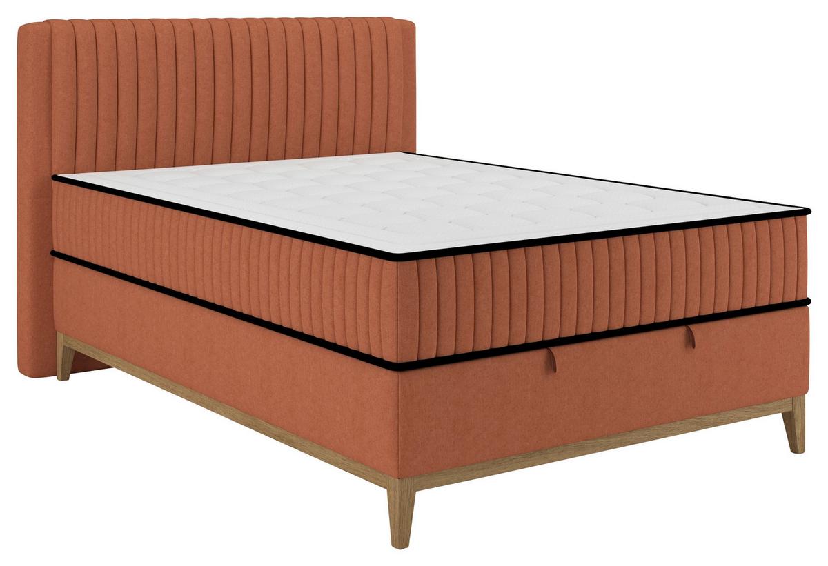 Boxbett Elena Orange ca. 140x200cm - Orange, KONVENTIONELL, Holz/Holzwerkstoff (140/200cm) - Sembella
