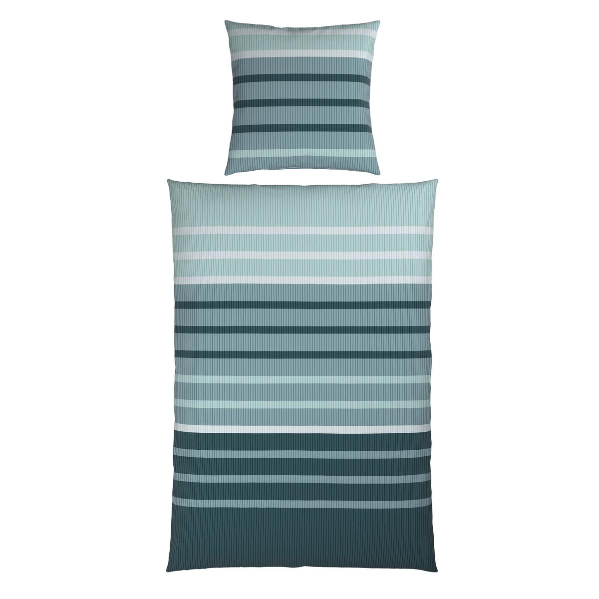 Bettwäsche Streif Blau/Schwarz ca. 135x200cm - Blau/Schwarz, KONVENTIONELL, Textil (135/200cm) - Mömax