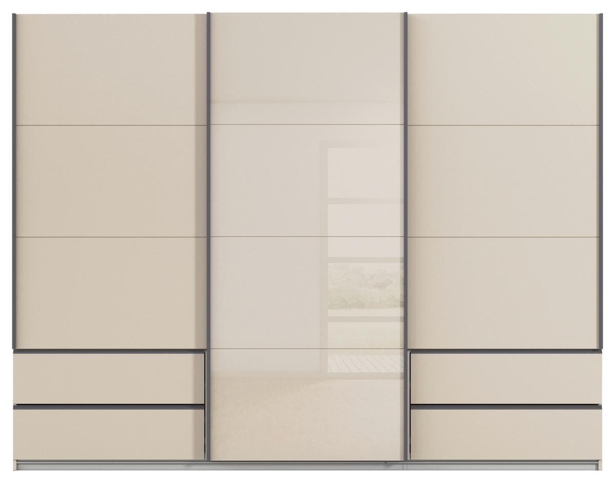 Schwebetürenschrank Elara Champagner Glas - Champagner, KONVENTIONELL, Holzwerkstoff/Metall (271/210/62cm) - Premium Living
