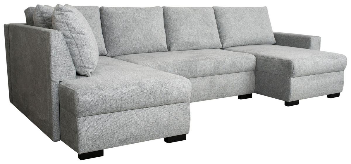 Kutna Garnitura Town - siva/crna, Moderno, tekstil/plastika (312/90/169cm) - Modern Living