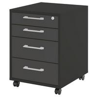 Rollcontainer Big Profi Office Anthrazit - Anthrazit/Alufarben, Modern, Holzwerkstoff/Kunststoff (46/64/51cm) - Mömax