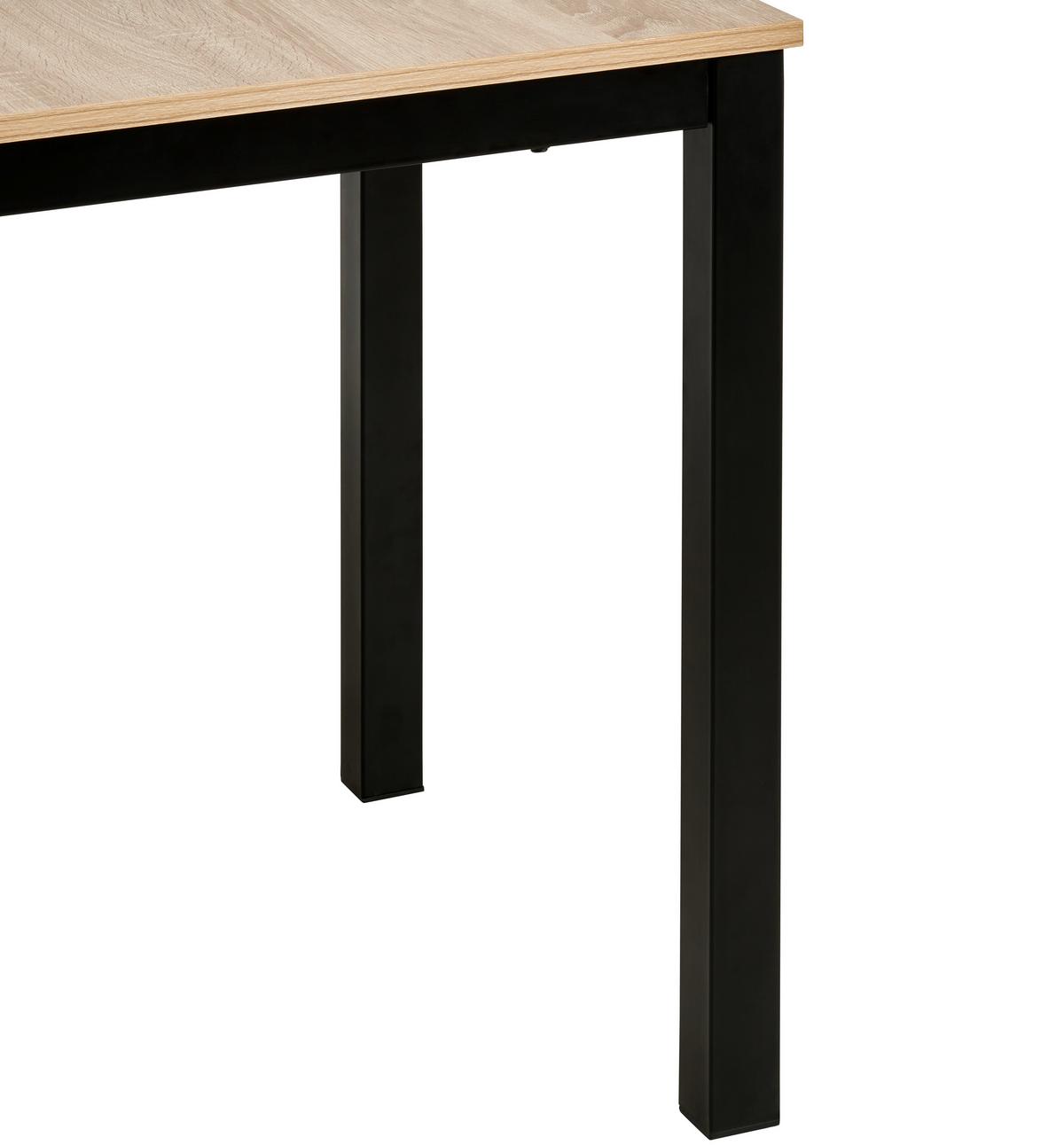 STÓŁ DO JADALNI GINA  AZ - czarny/kolor dębu sonoma, Konventionell, materiał drewnopochodny/metal (80-120/76/70cm) - MID.YOU