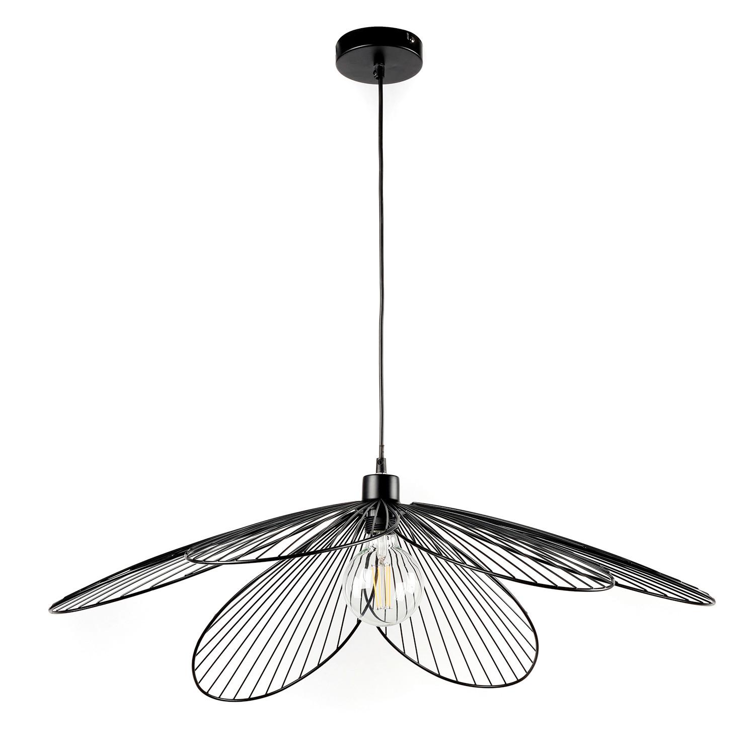 Hängeleuchte Fiore Schwarz max. 22 Watt - Schwarz, Design, Metall (83/107cm)