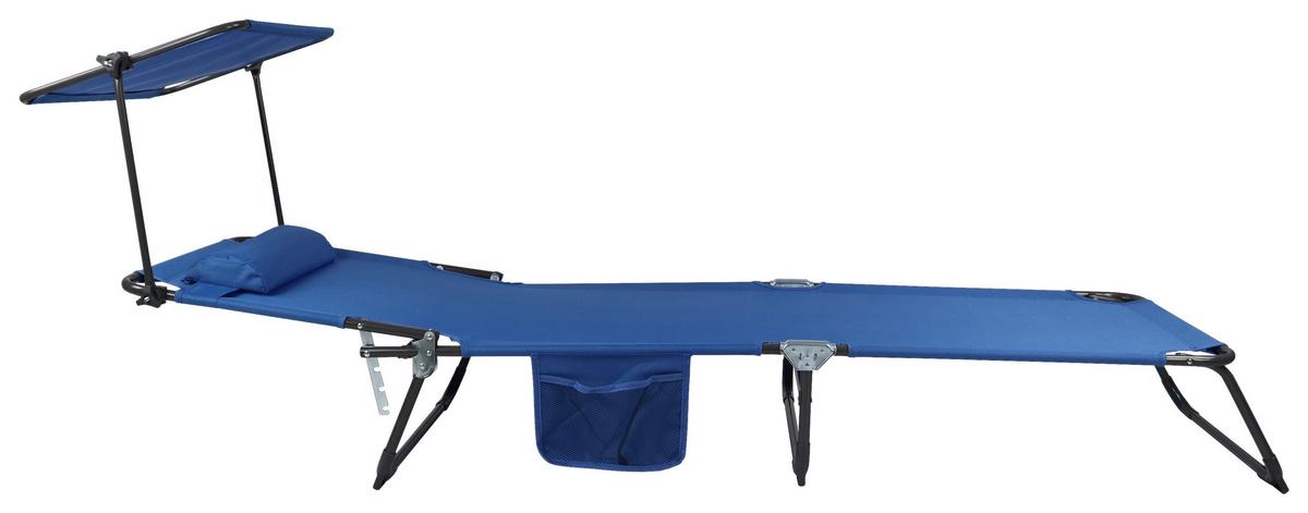 Gartenliege Bindox L ca. 55x24x185 cm Blau - Blau, MODERN, Kunststoff/Textil (55/24/185cm) - Ambia Garden
