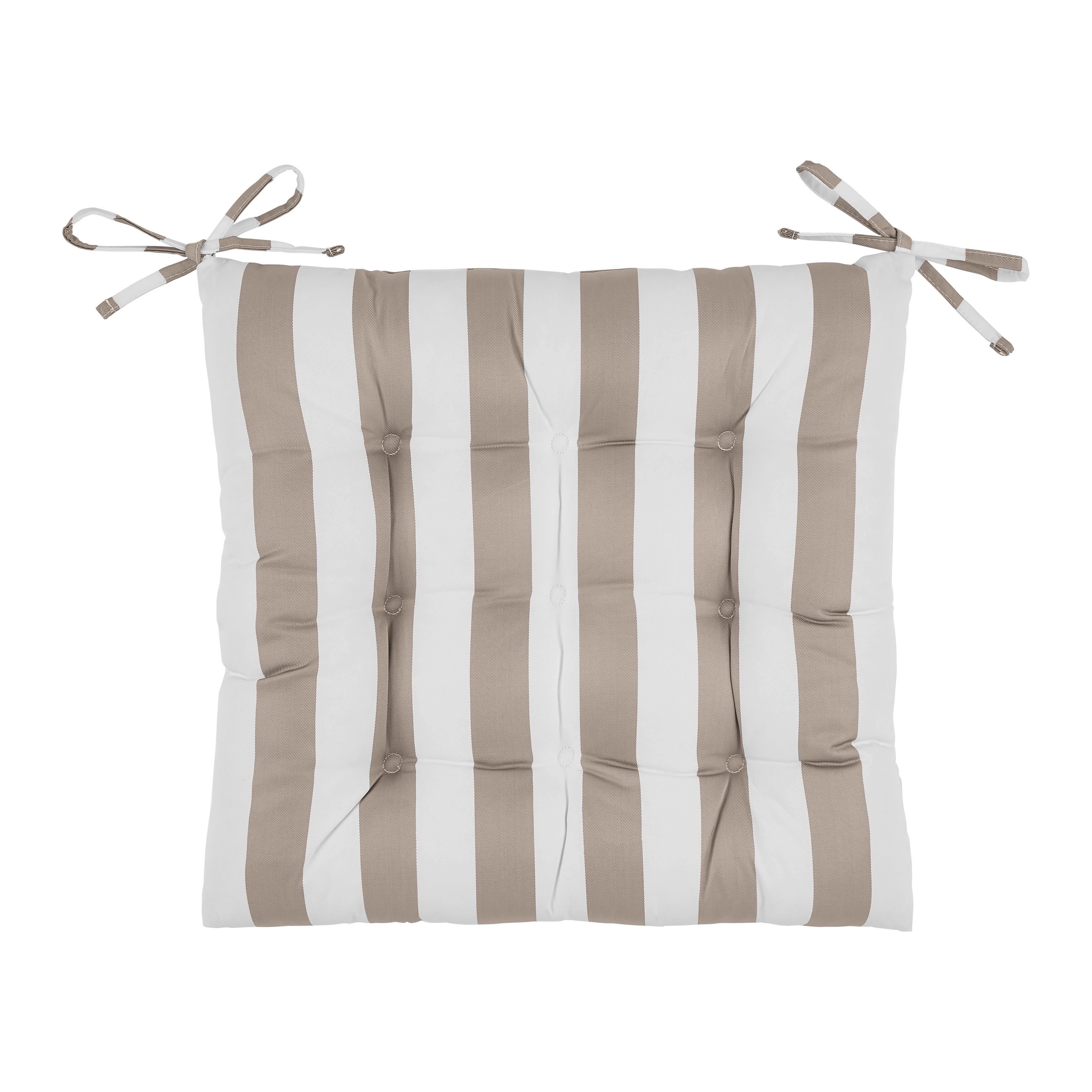 Sitzkissen Amore Streif Weiß/Beige ca. 45x45cm - Beige/Weiß, Textil (45/45cm) - Mömax