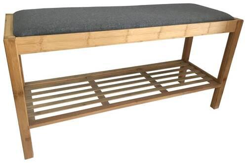 Bancă pentru hol SAM - culoare natur/gri, Modern, materiale naturale/textil (90/46/30cm) - Modern Living