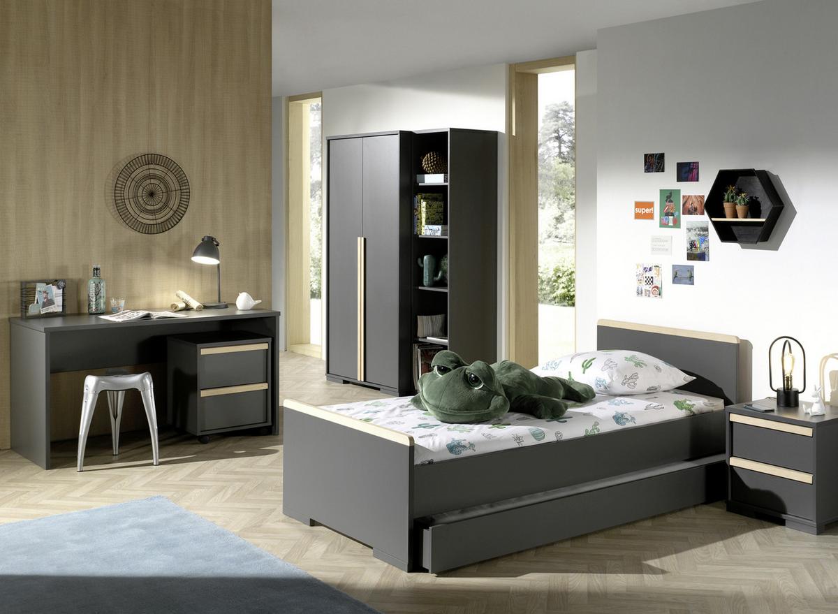 BETT London 90x200 cm Anthrazit - Anthrazit, MODERN, Holzwerkstoff (90/200cm) - MID.YOU
