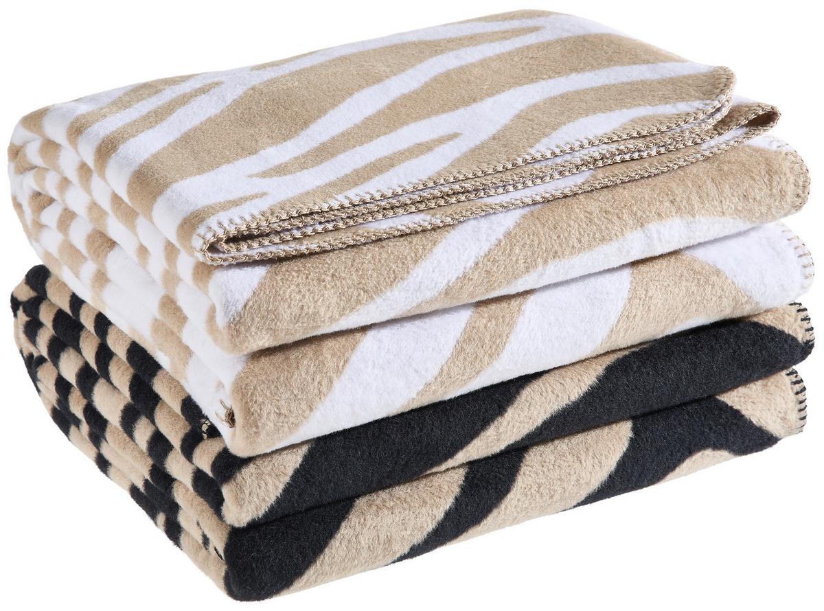 KOC DOMOWY ZEBRA - czarny/taupe, Trend, tkanina (150/200cm) - Dieter Knoll