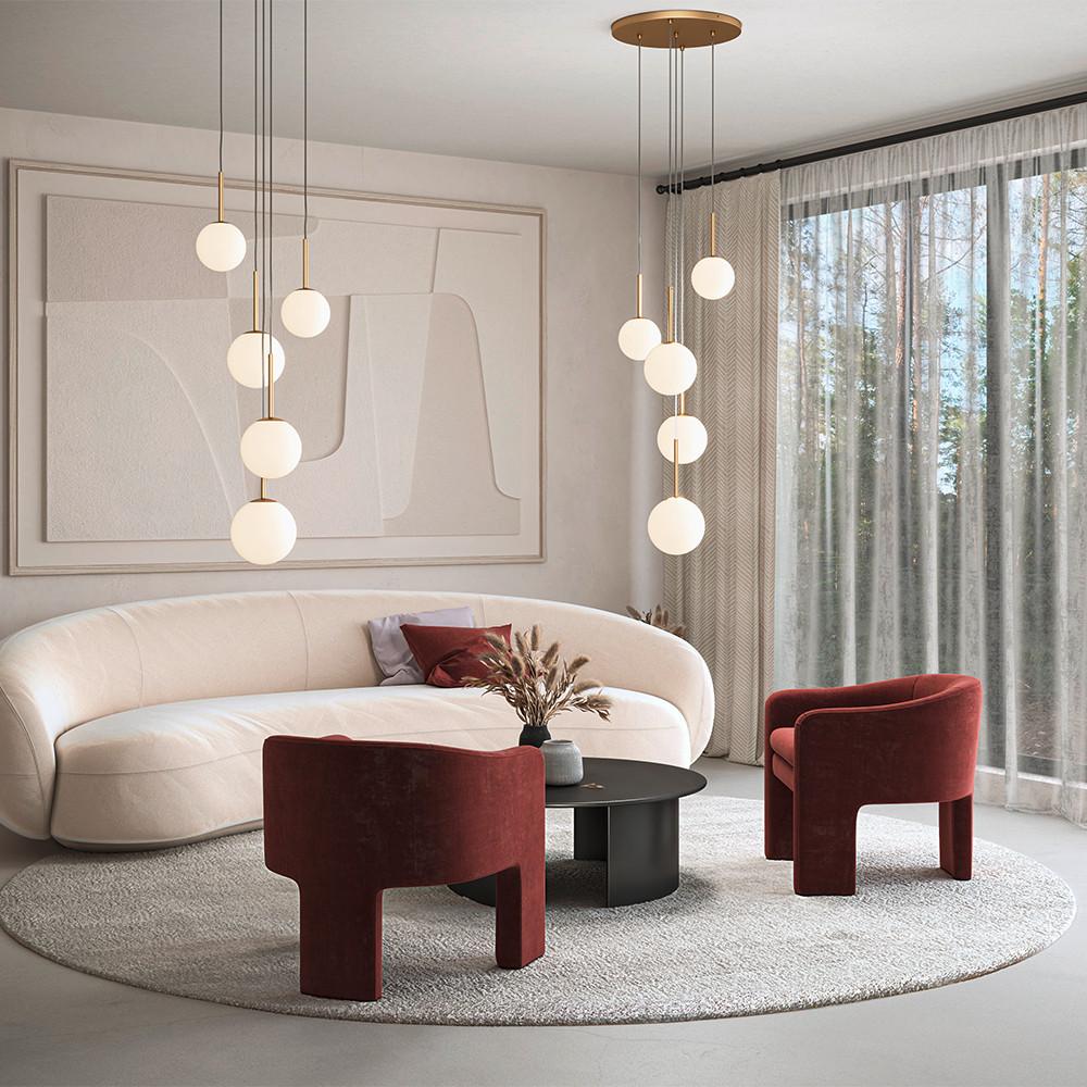 Pendelleuchte Basic Form Weiß/Goldfarben max. 40 Watt - Goldfarben/Weiß, Trend, Glas/Metall (58/180/58cm) - MAYTONI