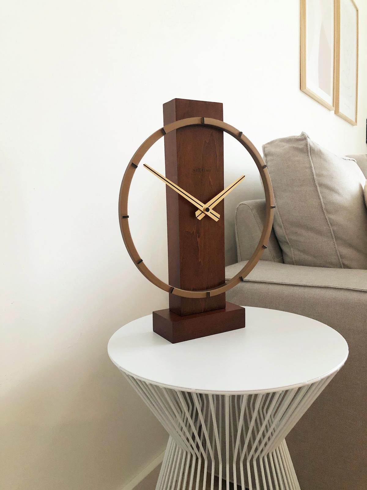 Tischuhr Carl Small Braun - Braun, Basics, Holz (27/34/7,5cm) - Nextime