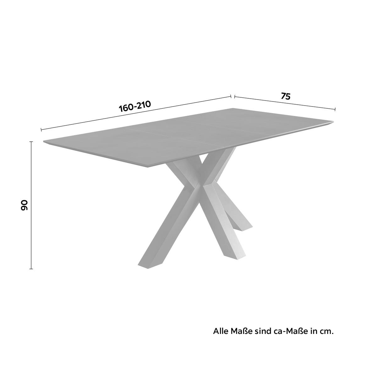 Masă sufragerie Luzern - grafit, Modern, material pe bază de lemn (160-210/75/90cm) - Mömax