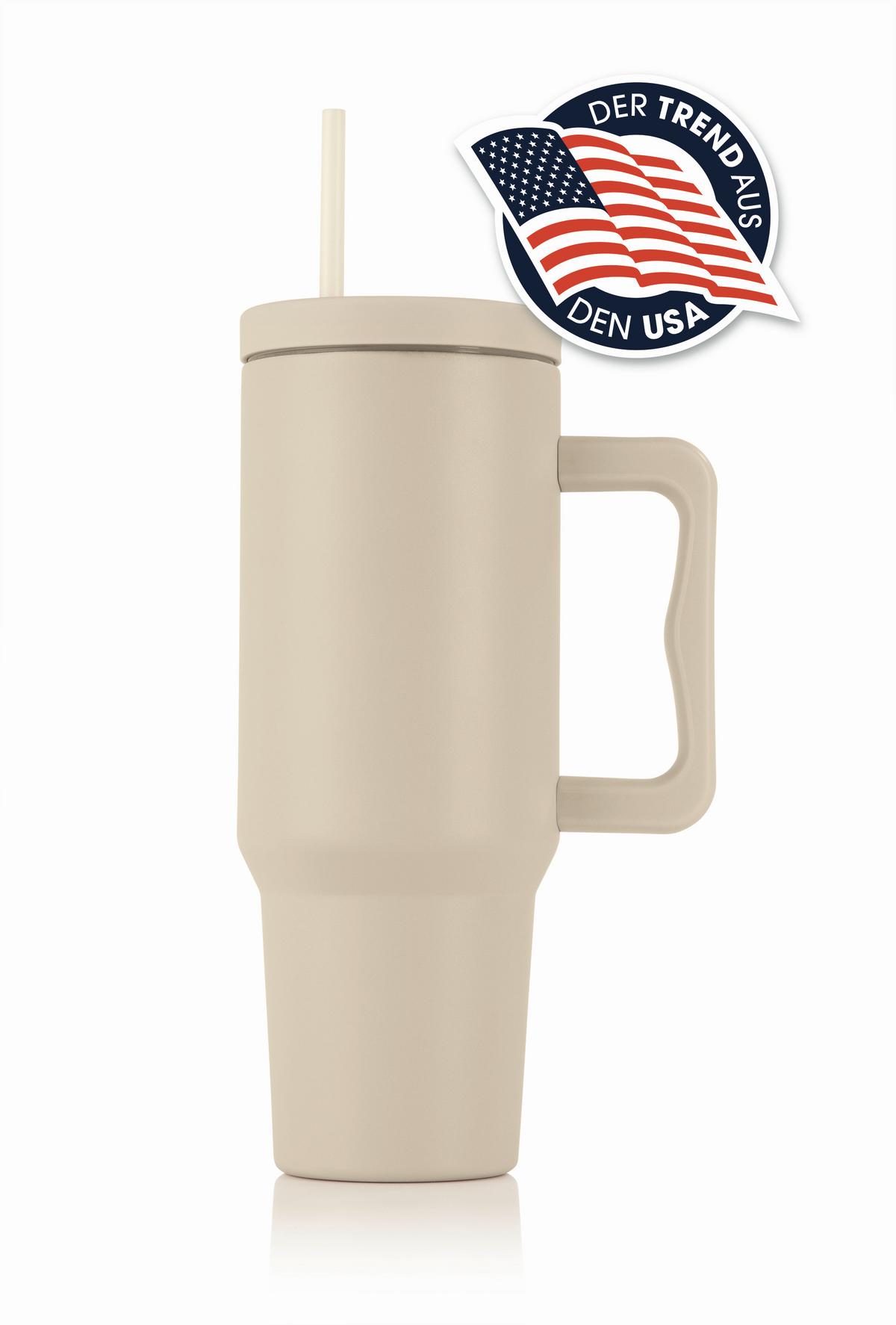 TERMOKUBEK 15043 - beżowy, Basics, tworzywo sztuczne/metal (1,2l)