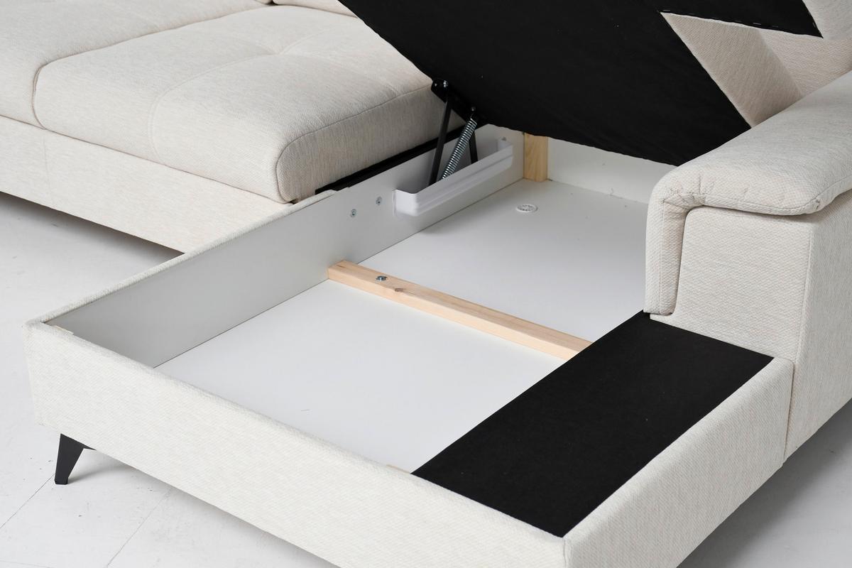 Sarokkanapé Sierra - bézs, Modern, textil (230/364cm) - Mömax