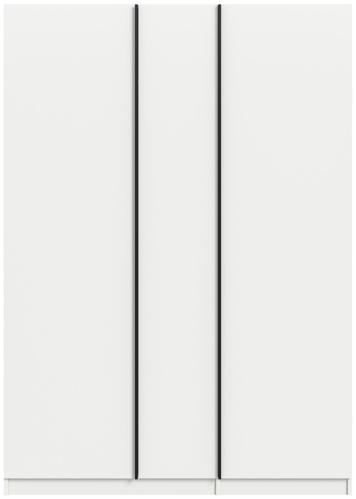 Omara S Klasičnimi Vrati Oakland, Bela - črna/bela, Moderno, leseni material (130/183/53cm) - MID.YOU