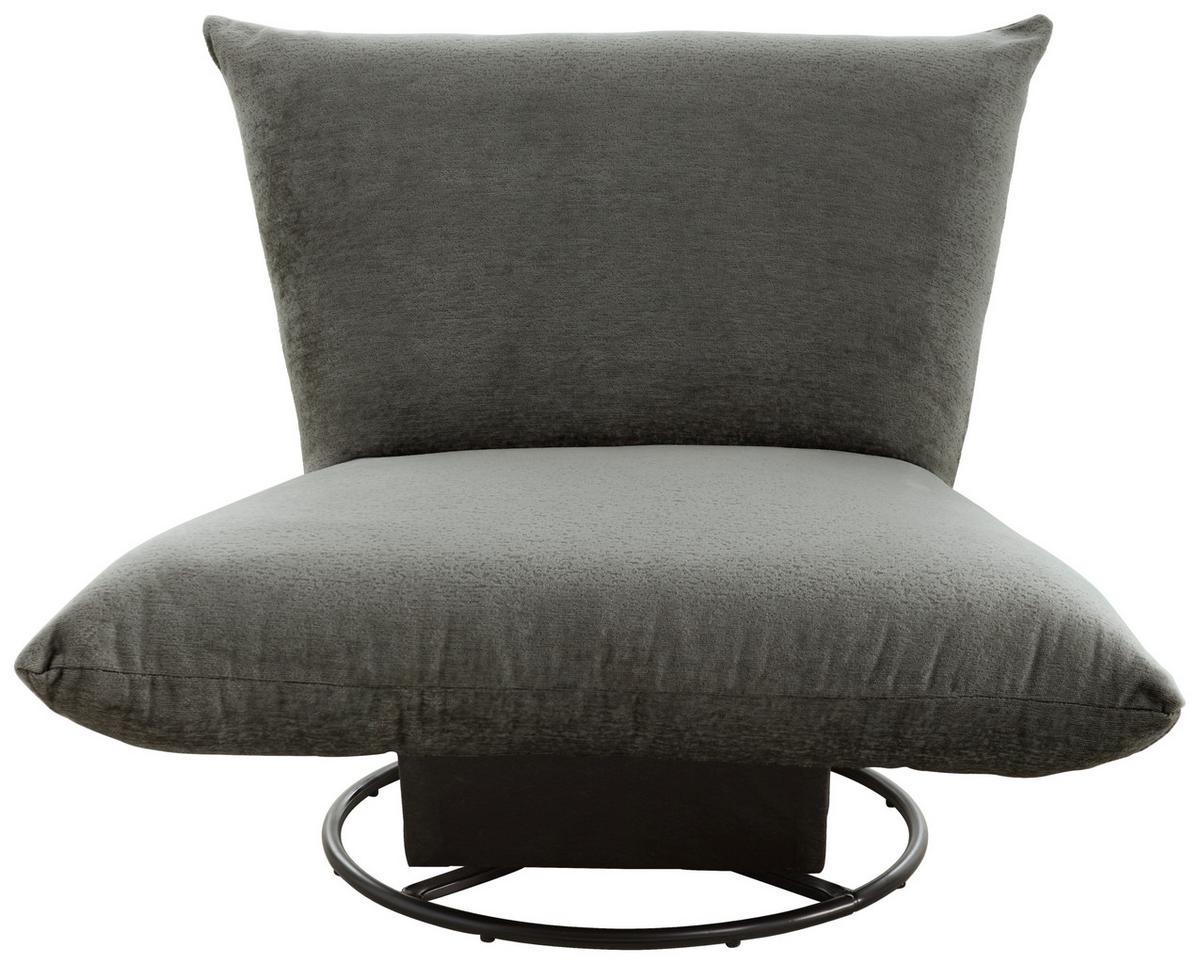 Relaxsessel Cremona Anthrazit - Anthrazit/Schwarz, Design, Textil/Metall (100/78/96cm) - Livetastic