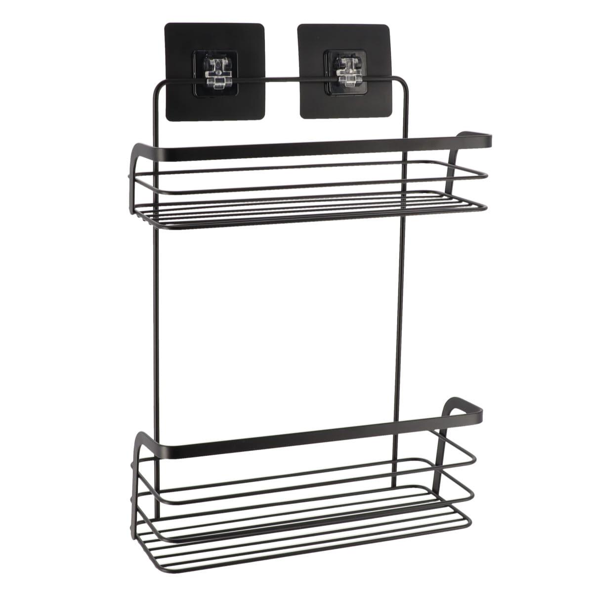 Etajeră pentru duș Batho - negru, Basics, metal (26,5/11/35cm)