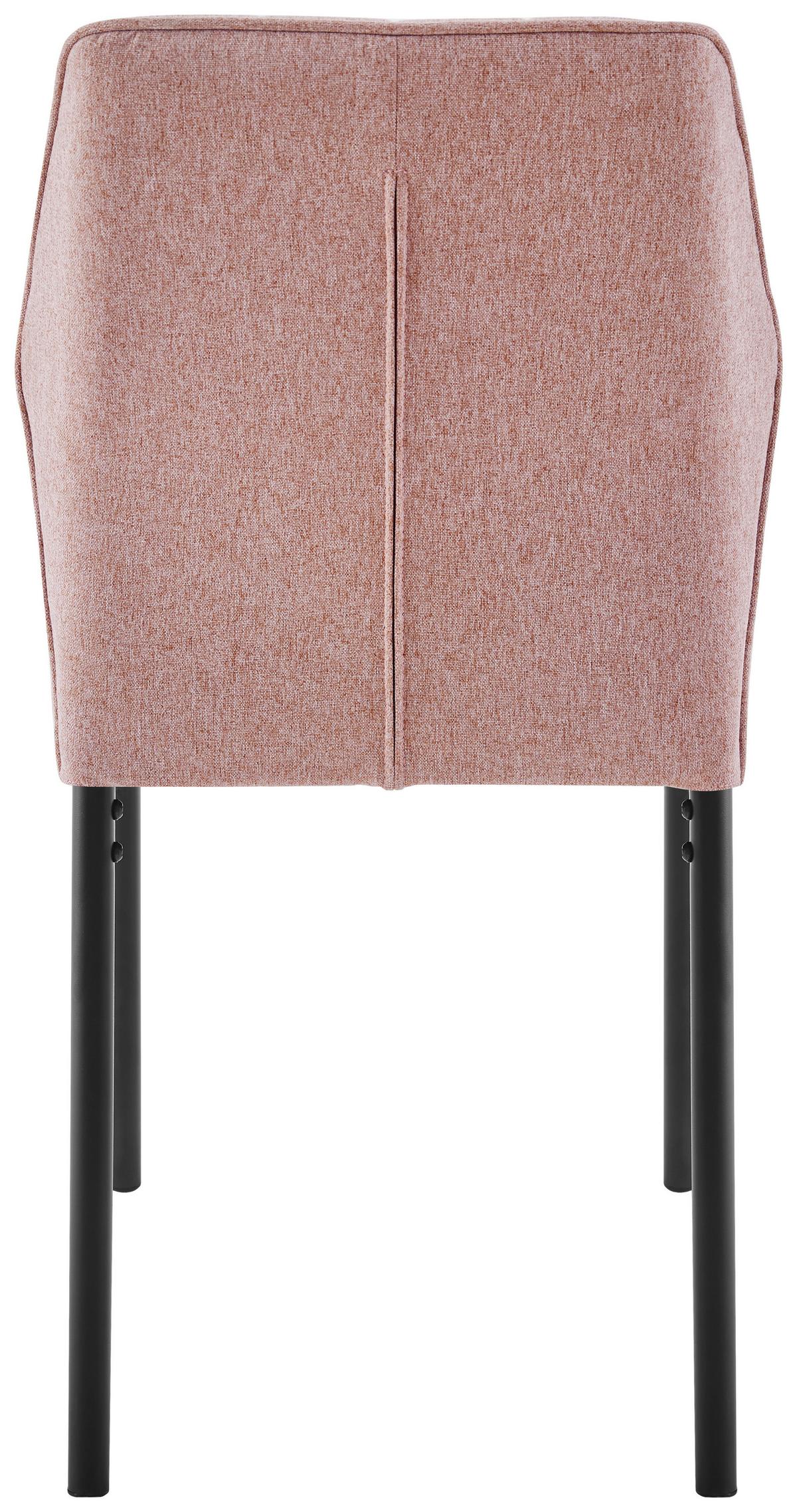 Stuhl Mia 2 Rosa/Schwarz - Schwarz/Rosa, Basics, Textil/Metall (44/86/52cm) - Based